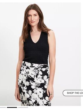 LOFT Smocked Modern Tank Top - black